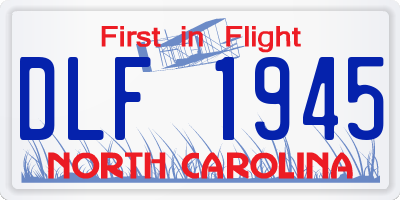 NC license plate DLF1945
