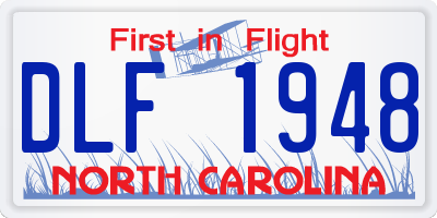 NC license plate DLF1948