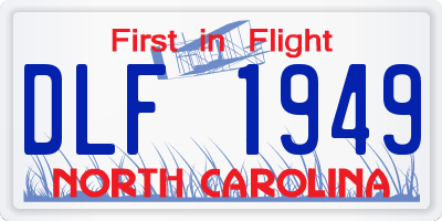 NC license plate DLF1949
