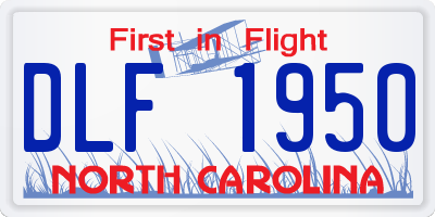 NC license plate DLF1950