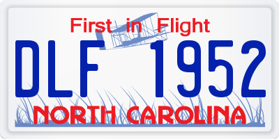 NC license plate DLF1952