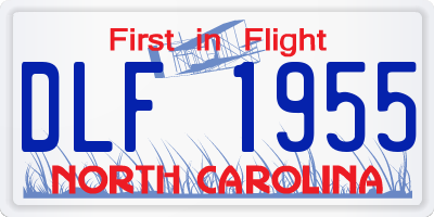 NC license plate DLF1955