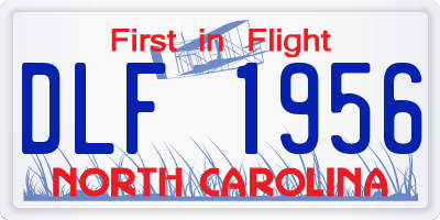 NC license plate DLF1956