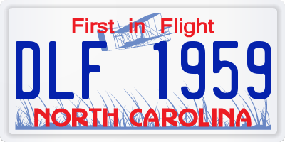 NC license plate DLF1959
