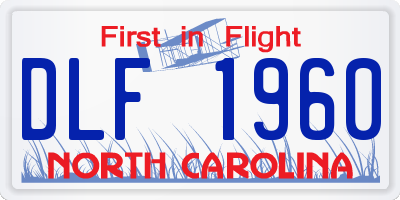 NC license plate DLF1960