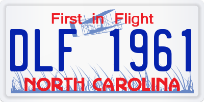 NC license plate DLF1961