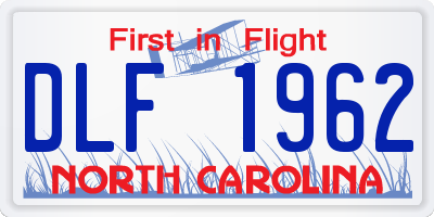 NC license plate DLF1962