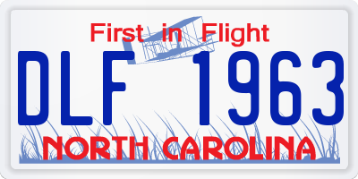 NC license plate DLF1963
