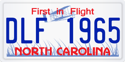 NC license plate DLF1965