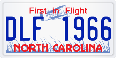 NC license plate DLF1966
