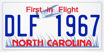 NC license plate DLF1967