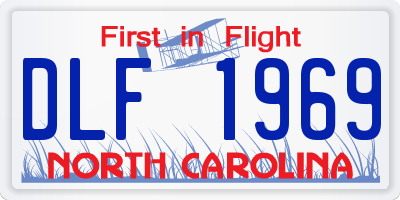 NC license plate DLF1969