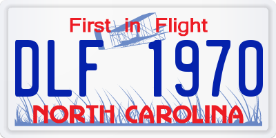 NC license plate DLF1970