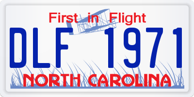 NC license plate DLF1971