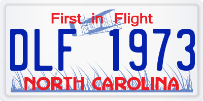 NC license plate DLF1973