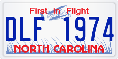 NC license plate DLF1974