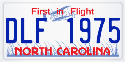 NC license plate DLF1975