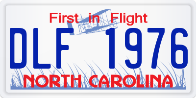 NC license plate DLF1976