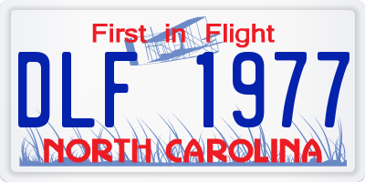 NC license plate DLF1977