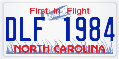 NC license plate DLF1984