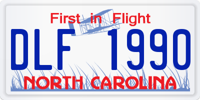 NC license plate DLF1990