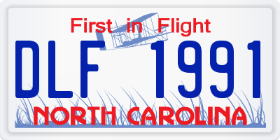 NC license plate DLF1991