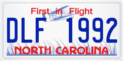 NC license plate DLF1992