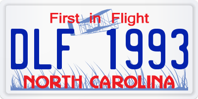 NC license plate DLF1993