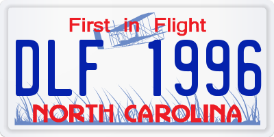 NC license plate DLF1996
