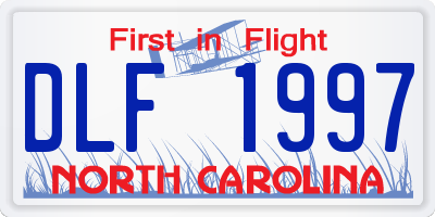 NC license plate DLF1997