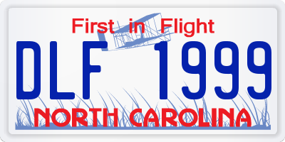 NC license plate DLF1999