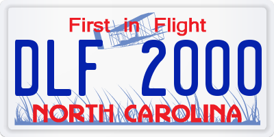 NC license plate DLF2000