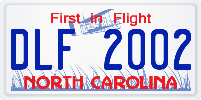 NC license plate DLF2002