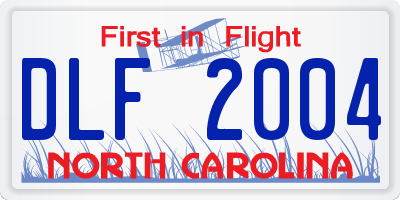 NC license plate DLF2004