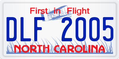 NC license plate DLF2005