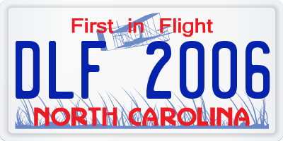 NC license plate DLF2006