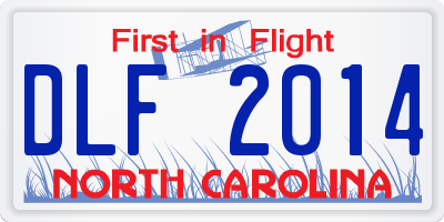NC license plate DLF2014