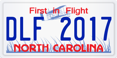 NC license plate DLF2017