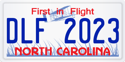 NC license plate DLF2023
