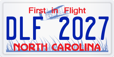 NC license plate DLF2027