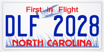 NC license plate DLF2028