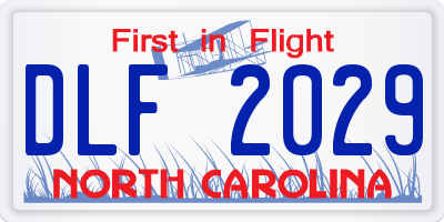 NC license plate DLF2029