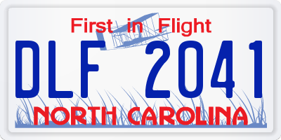 NC license plate DLF2041