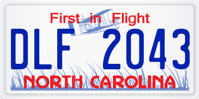 NC license plate DLF2043