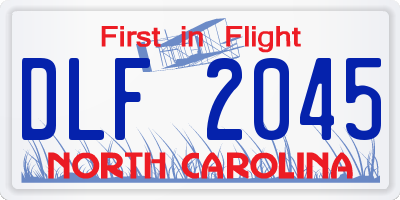 NC license plate DLF2045