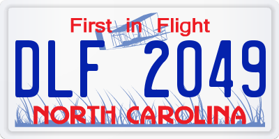NC license plate DLF2049
