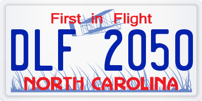 NC license plate DLF2050