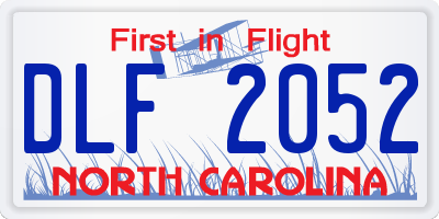 NC license plate DLF2052