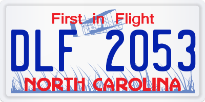 NC license plate DLF2053