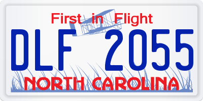 NC license plate DLF2055